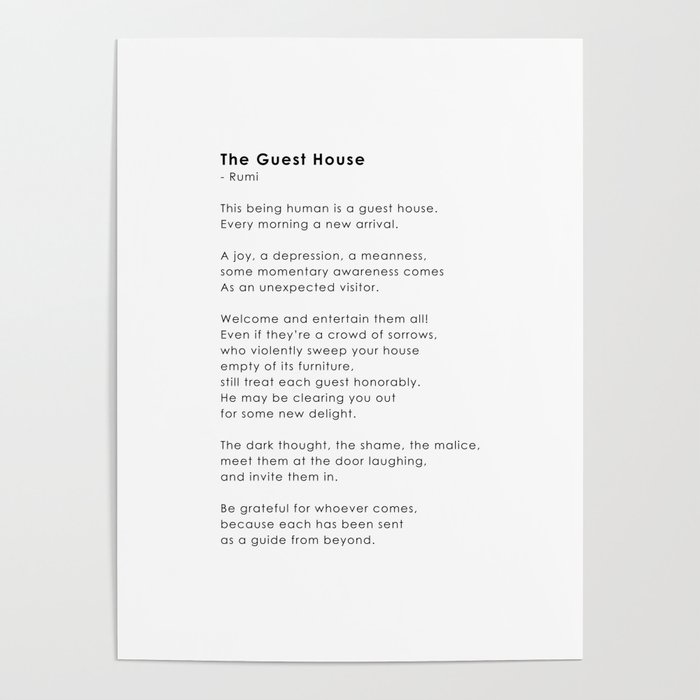 Rumi poem Guest House Poster by socoart Society6
