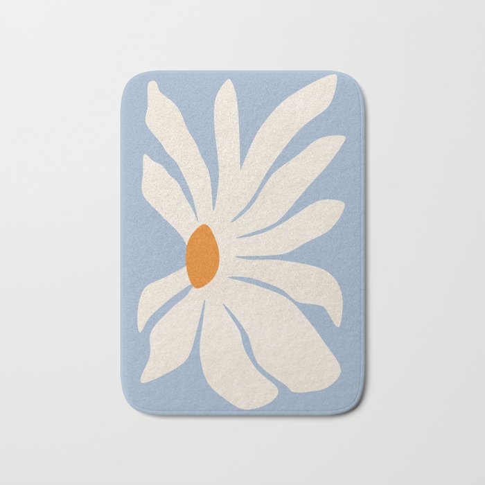 White Gerbera Bath Mat