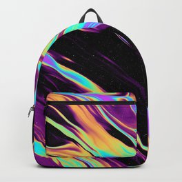 UNBOTHERED Backpack | Pattern, Iridescent, Holographic, Paint, Vaporwave, Oilspill, Ink, Acrylic, Graphite, Color 
