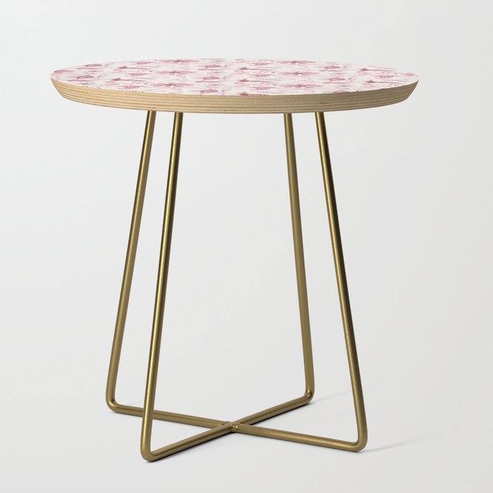 Pink Floral Pattern Side Table