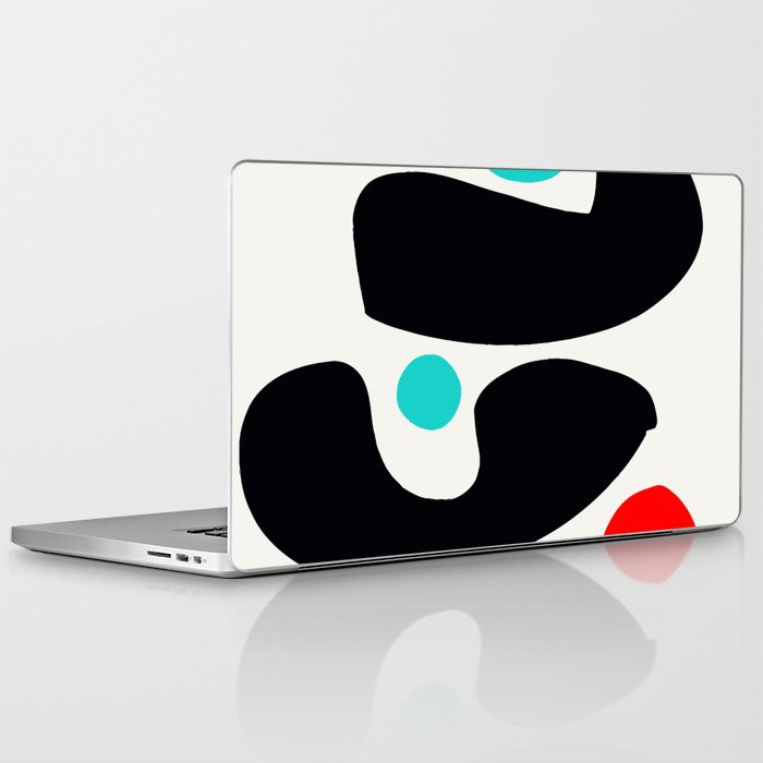 Abstract Art Minimalism Blue Black And Red Laptop Ipad Skin By Emmanuelsignorino