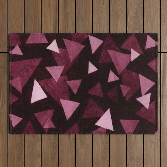 Triangular 2 - Burgandy Outdoor Rug