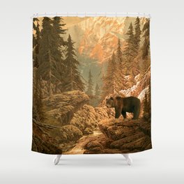 Bear in the Rocky Mountains Shower Curtain