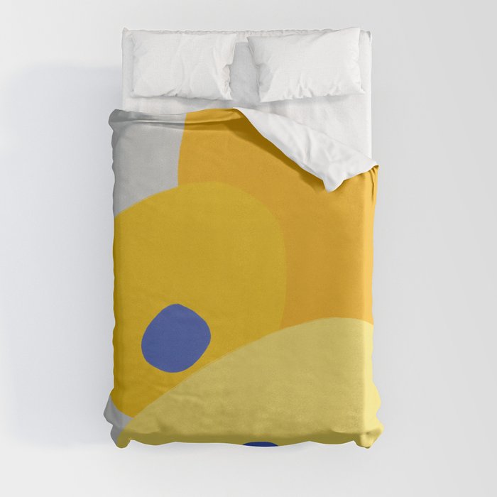 Abstract painting yellow flowers Duvet Cover