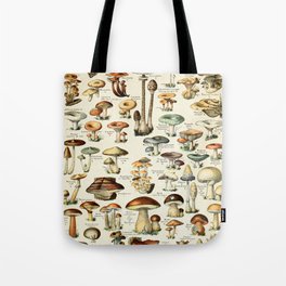 Vintage Mushroom & Fungi Chart by Adolphe Millot Tote Bag