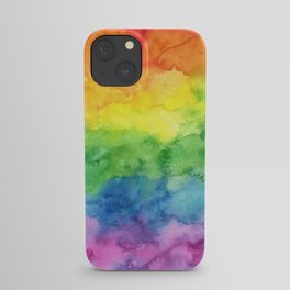  Watercolor Rainbow Stripe iPhone Case