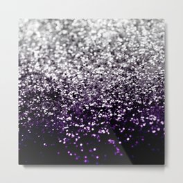 Dark Night Purple Black Silver Glitter #1 #shiny #decor #art #society6 Metal Print