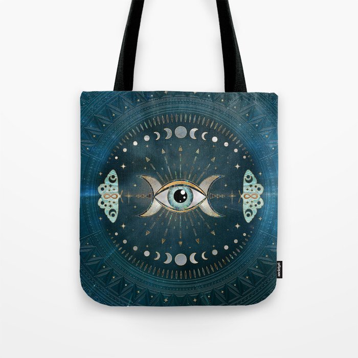 All Seeing Eye and Moons Tote Bag