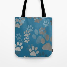 Footprint Animal turquoise Tote Bag