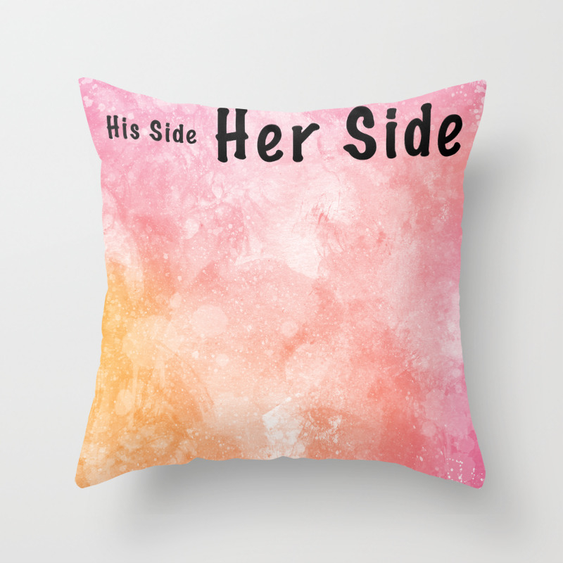 his and her throw pillows