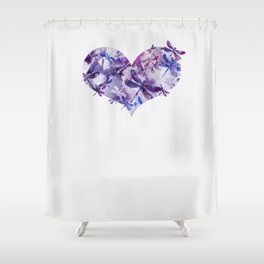 Dragonfly Heart - Ultraviolet Purple Shower Curtain
