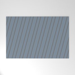 [ Thumbnail: Light Slate Gray and Dim Gray Colored Striped/Lined Pattern Welcome Mat ]