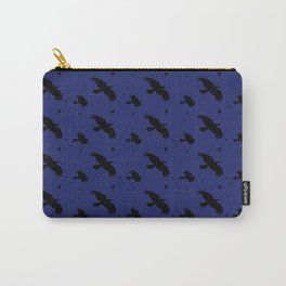 Crows or Ravens In Flight Minimalist Silhouette Carry-All Pouch