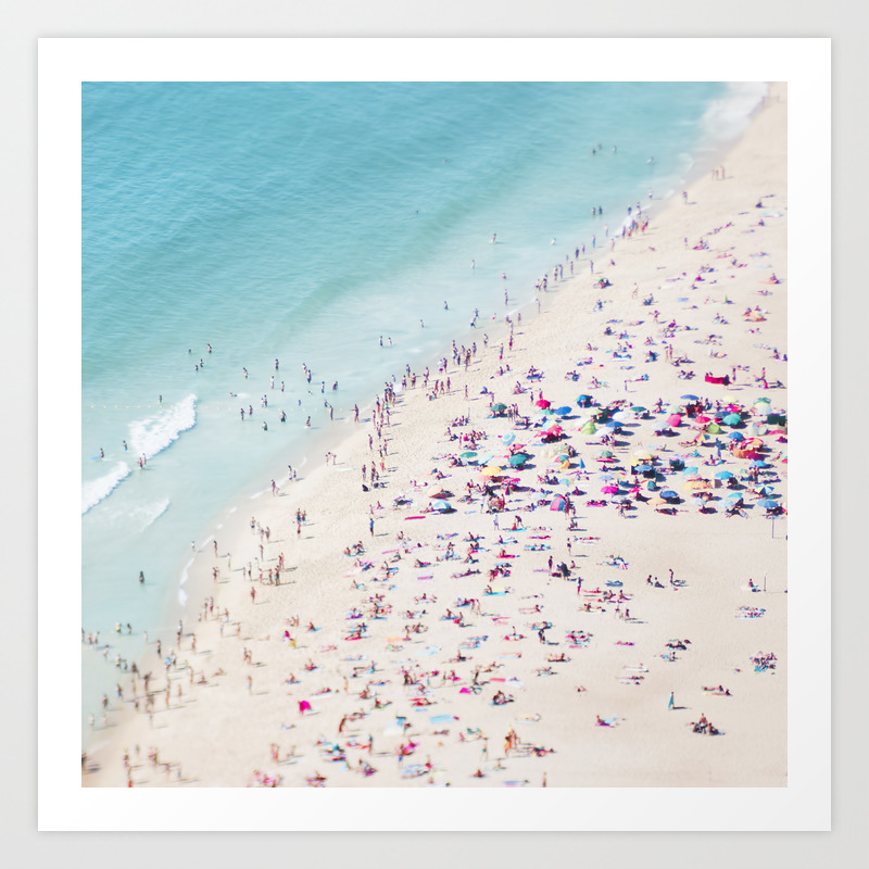 Beach Summer Love Aerial Ocean And Crowded Beach Photography By Ingrid Beddoes Art Print By Ingrid Beddoes Photography Society6