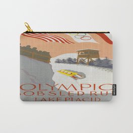 Vintage poster - Lake Placid Carry-All Pouch | Colorful, Advertisement, Retro, Hip, Oil, Scenic, Upstate, Bobsled, Cool, Classic 