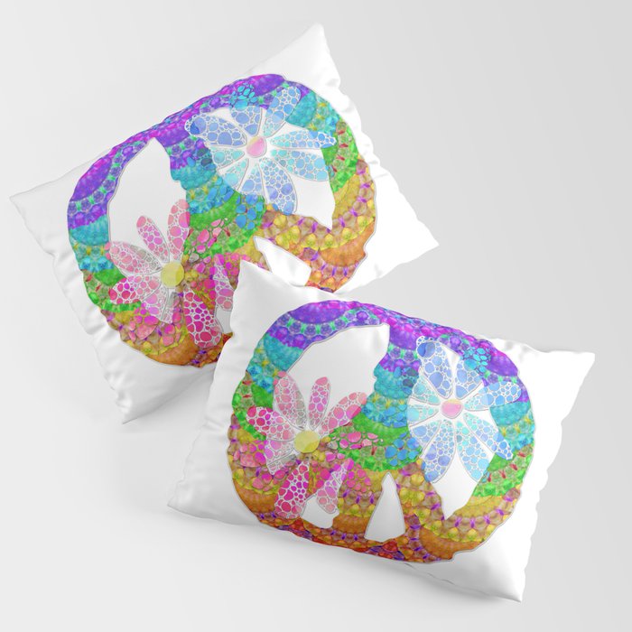 Sweet Peace - Colorful Mandala Art by Sharon Cummings Pillow Sham