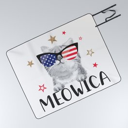 Meowica Independence Day Cat Picnic Blanket