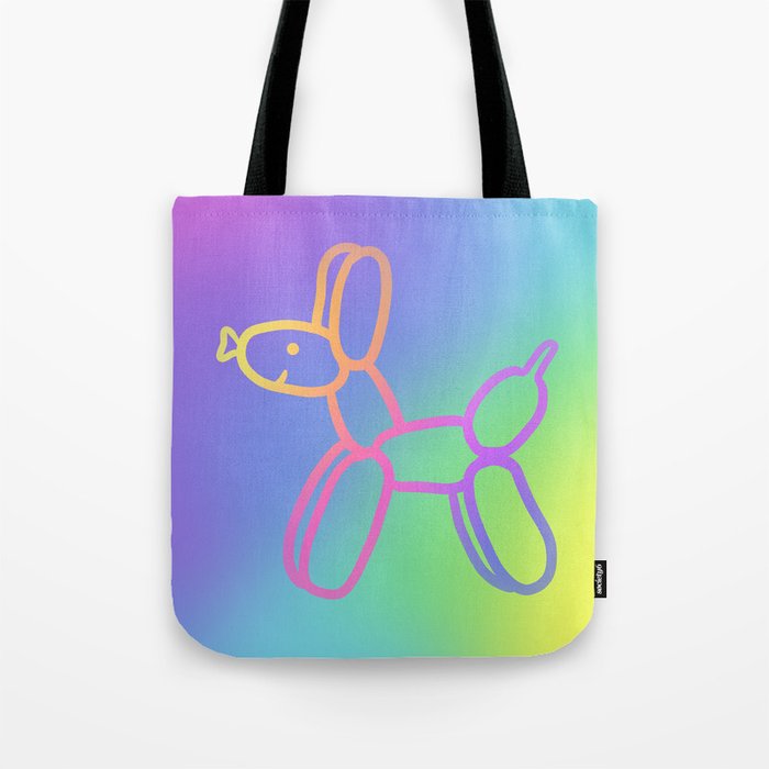 Balloon Dog with Pastel Rainbow Gradients! Tote Bag