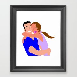  Couple Hug Happy Embrace Hugging Smile Girl Framed Art Print
