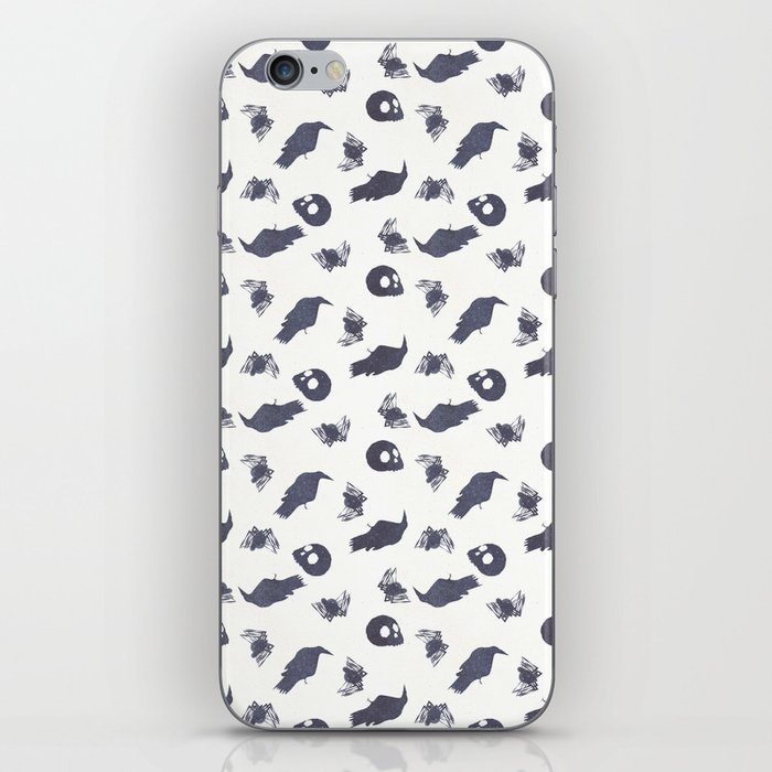 Creepy Objects - Skulls Spiders and Ravens iPhone Skin