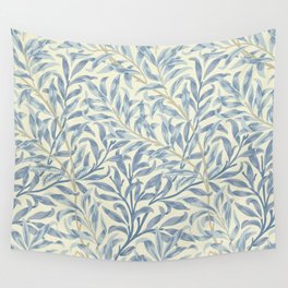 William Morris Vintage Willow Bough Blue Cream Pattern Wall Tapestry