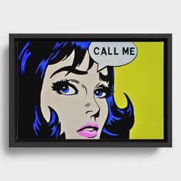 Pop Art "Call Me" Framed Canvas