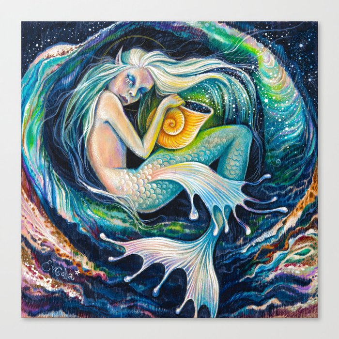 Sweet Dreams Little Mermaid Canvas Print By Evgola Society6