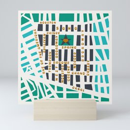 SOHO MAP NYC GREEN Mini Art Print