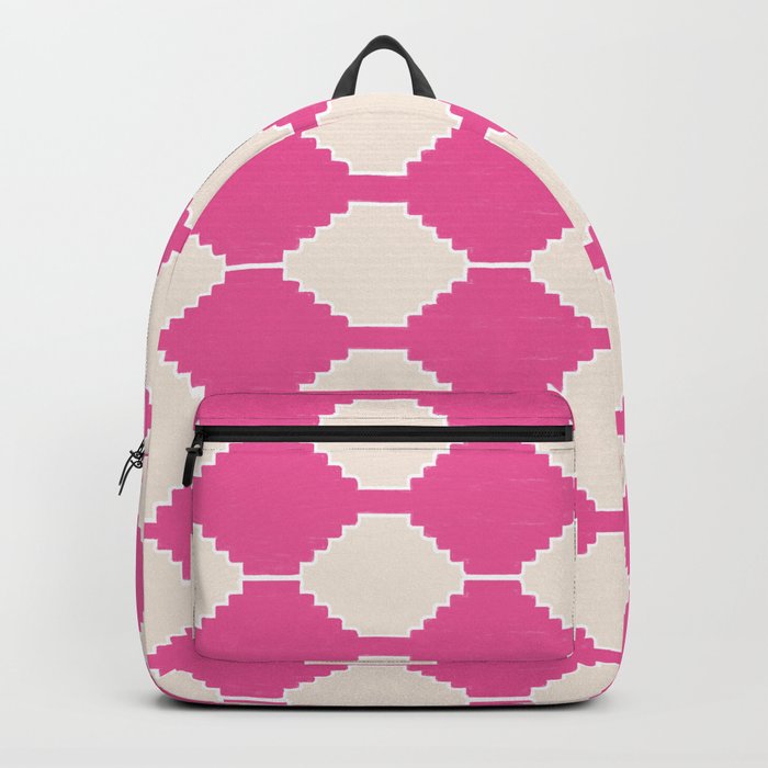 Soft Calm Bohemian Ethnic Motives Pattern in Pink and Beige Backpack