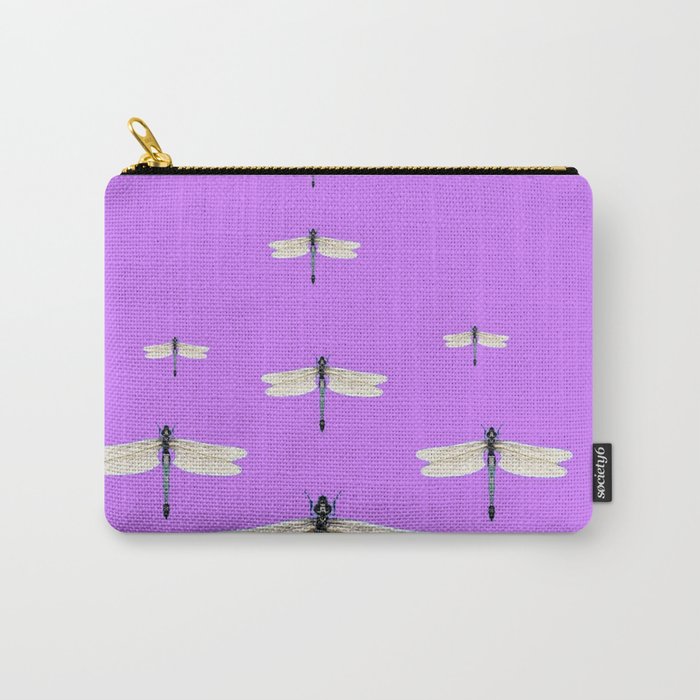 GAUZY WINGED DRAGONFLIES ON LILAC Carry-All Pouch
