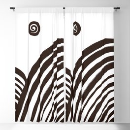 Mountains Sunset Black and White Abstract Minimalism Blackout Curtain