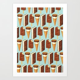 Ice Cream Pattern - Popsicles Art Print