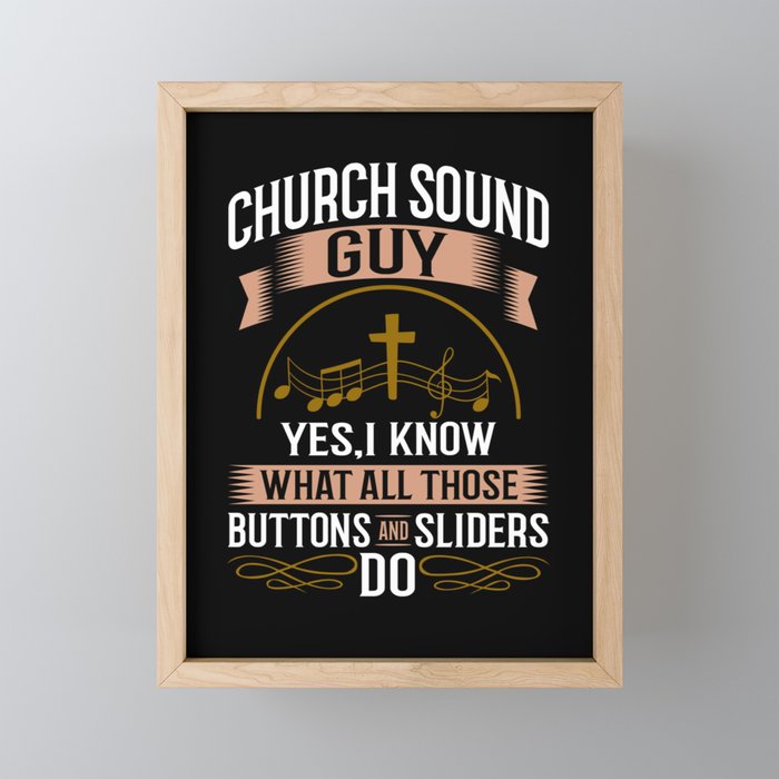 Church Sound Engineer Audio System Music Christian Framed Mini Art Print
