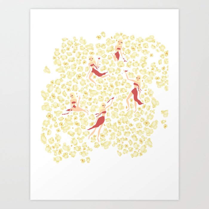 Red Wine & Popcorn Art Print