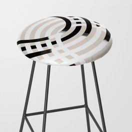 Abstract Stripped Arches in Black and White Bar Stool
