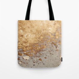 Gold Metallic Cowhide Print Tote Bag