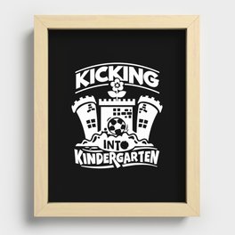 Kicking Into Kindergarten Cute Kids Illustration Recessed Framed Print