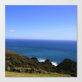 New Zealand Photography - Ocean Waves Hitting The New Zealand Coast Canvas Print