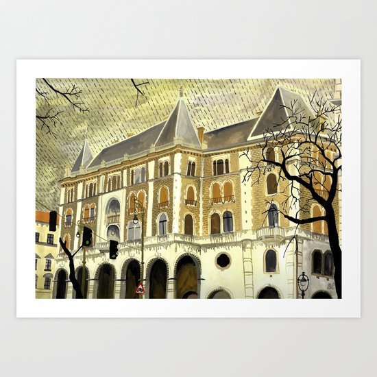 Grey day (Budapest) Art Print