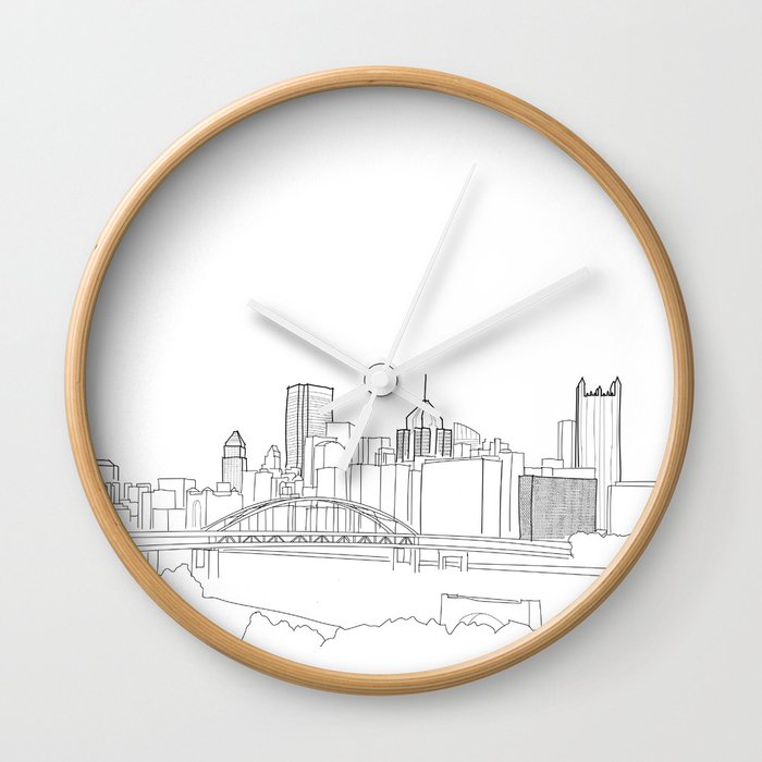 Pittsburgh Doodle Wall Clock