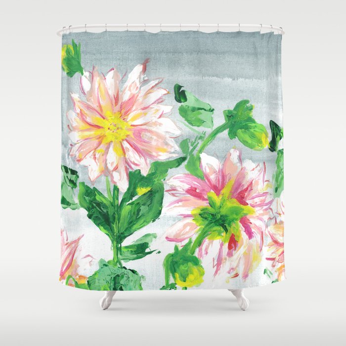 Dahlias for a cloudy day i Shower Curtain