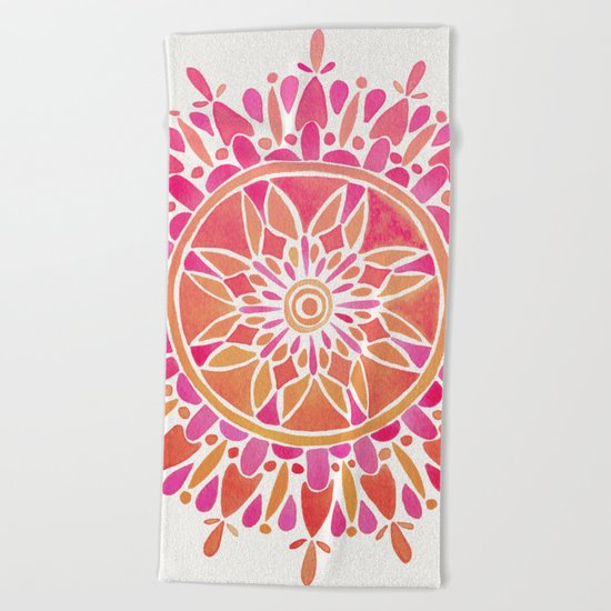 Mandala – Pink Ombré Beach Towel