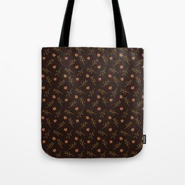 Falling buds and leaves - chocolate brown Tote Bag