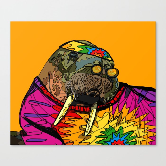 Hippie Walrus Canvas Print by Nermalpatty Society6