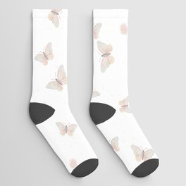 Watercolor Butterflies and Fairy Dust on White Socks