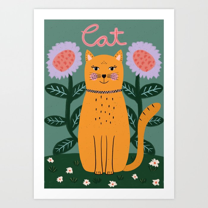 Meow - Cat Illustration Art Print
