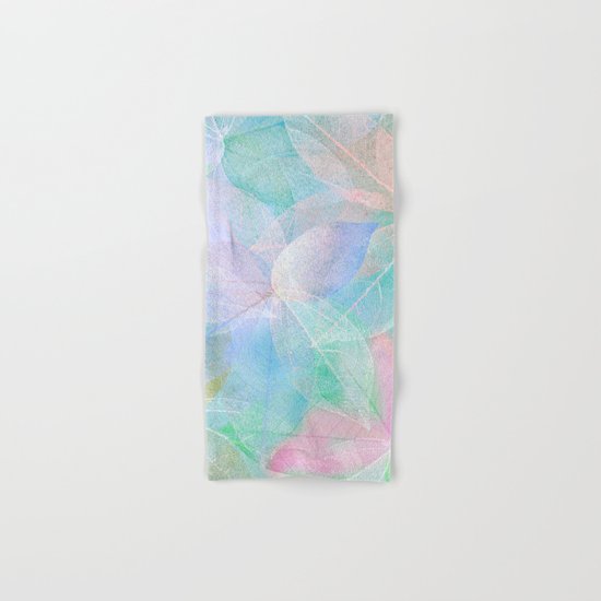 Pastel Colored Leaf Skeletons Hand & Bath Towel