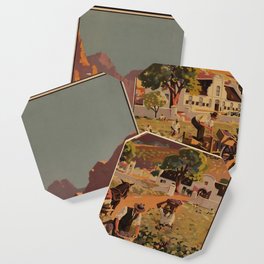 retro  South Africa vintage poster Coaster
