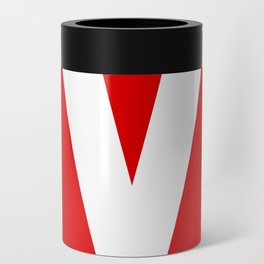 letter V (White & Red) Can Cooler