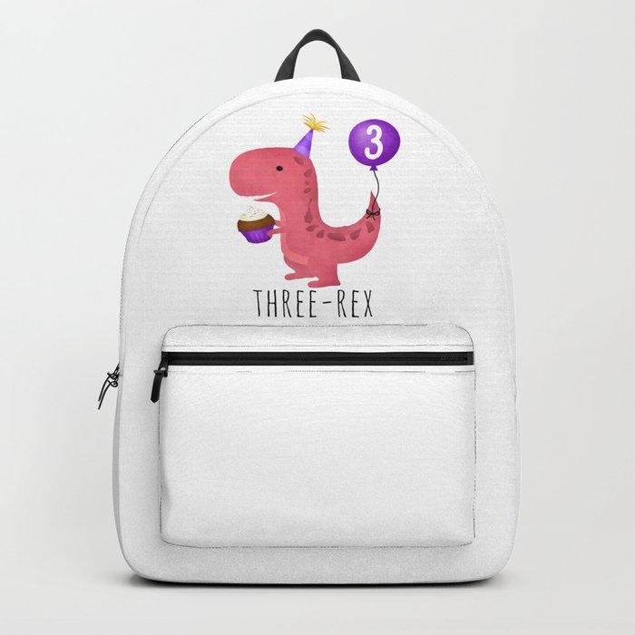 Three-Rex (Pink Dinosaur) Backpack